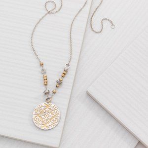 SILPADA Sundial Brass Sterling Necklace